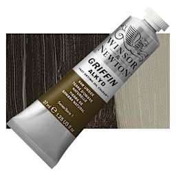Winsor & Newton Griffin Alkyd - Raw Umber, 37 ml tube and swatch