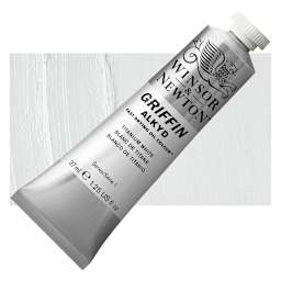 Winsor & Newton Griffin Alkyd - Titanium White, 37 ml tube and swatch