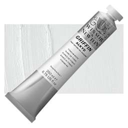 Winsor & Newton Griffin Alkyd - Titanium White, 200 ml tube and swatch