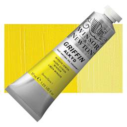 Winsor & Newton Griffin Alkyd - Winsor Lemon, 37 ml tube and swatch