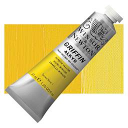 Winsor & Newton Griffin Alkyd - Winsor Yellow, 37 ml tube and swatch
