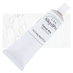CAS AlkydPro Fast-Drying Alkyd Oil Color - Titanium White, 70 ml tube and swatch