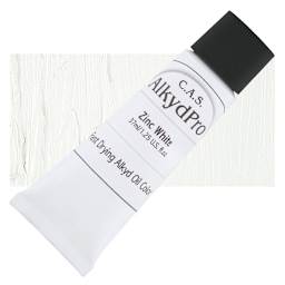 CAS AlkydPro Fast-Drying Alkyd Oil Color - Zinc White, 37 ml tube and swatch