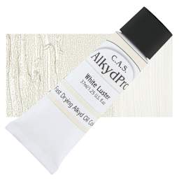 CAS AlkydPro Fast-Drying Alkyd Oil Color - Luster White, 37 ml tube and swatch
