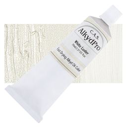 CAS AlkydPro Fast-Drying Alkyd Oil Color - Luster White, 70 ml tube and swatch