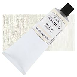 CAS AlkydPro Fast-Drying Alkyd Oil Color - Luster White, 120 ml tube and swatch