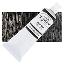 CAS AlkydPro Fast-Drying Alkyd Oil Color - Carbon Black, 70 ml tube and swatch