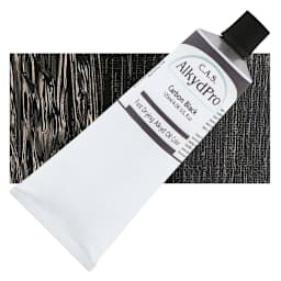 CAS AlkydPro Fast-Drying Alkyd Oil Color - Carbon Black, 120 ml tube and swatch
