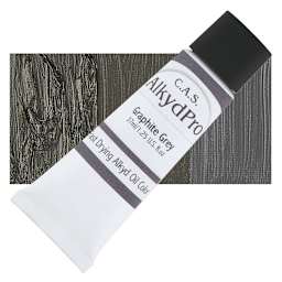 CAS AlkydPro Fast-Drying Alkyd Oil Color - Graphite Gray, 37 ml tube and swatch