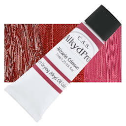 CAS AlkydPro Fast-Drying Alkyd Oil Color - Alizarin Crimson, 37 ml tube and swatch