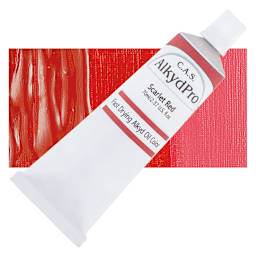 CAS AlkydPro Fast-Drying Alkyd Oil Color - Scarlet Red, 70 ml tube and swatch