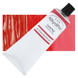 CAS AlkydPro Fast-Drying Alkyd Oil Color - Scarlet Red, 120 ml tube and swatch