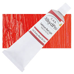 CAS AlkydPro Fast-Drying Alkyd Oil Color - Cadmium Red Light, 70 ml tube and swatch