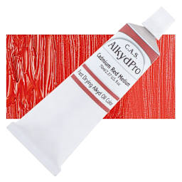 CAS AlkydPro Fast-Drying Alkyd Oil Color - Cadmium Red Medium, 70 ml tube and swatch