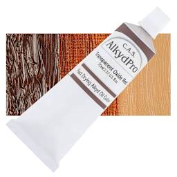 CAS AlkydPro Fast-Drying Alkyd Oil Color - Transparent Oxide Red, 70 ml tube and swatch
