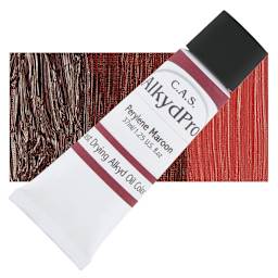 CAS AlkydPro Fast-Drying Alkyd Oil Color - Perylene Maroon, 37 ml tube and swatch