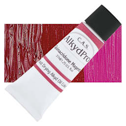 CAS AlkydPro Fast-Drying Alkyd Oil Color - Quinacridone Magenta, 37 ml tube and swatch
