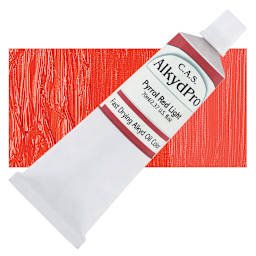 CAS AlkydPro Fast-Drying Alkyd Oil Color - Pyrrol Red Light, 70 ml tube and swatch