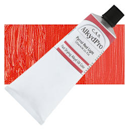 CAS AlkydPro Fast-Drying Alkyd Oil Color - Pyrrol Red Light, 120 ml tube and swatch