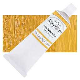 CAS AlkydPro Fast-Drying Alkyd Oil Color - Iron Oxide Yellow, 70 ml tube and swatch