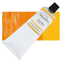 CAS AlkydPro Fast-Drying Alkyd Oil Color - Indian Yellow, 120 ml tube and swatch