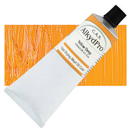 CAS AlkydPro Fast-Drying Alkyd Oil Color - Yellow Deep, 120 ml tube and swatch