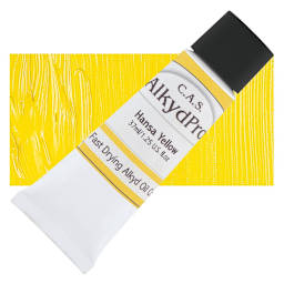CAS AlkydPro Fast-Drying Alkyd Oil Color - Hansa Yellow, 37 ml tube and swatch
