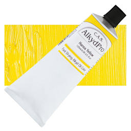 CAS AlkydPro Fast-Drying Alkyd Oil Color - Hansa Yellow, 120 ml tube and swatch