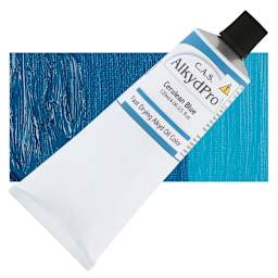 CAS AlkydPro Fast-Drying Alkyd Oil Color - Cerulean Blue, 120 ml tube and swatch