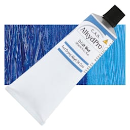 CAS AlkydPro Fast-Drying Alkyd Oil Color - Cobalt Blue, 120 ml tube and swatch