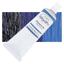 CAS AlkydPro Fast-Drying Alkyd Oil Color - Ultramarine Blue, 70 ml tube and swatch