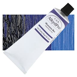 CAS AlkydPro Fast-Drying Alkyd Oil Color - Ultramarine Blue, 120 ml tube and swatch