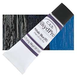 CAS AlkydPro Fast-Drying Alkyd Oil Color - Phthalo Blue Red Shade, 37 ml tube and swatch