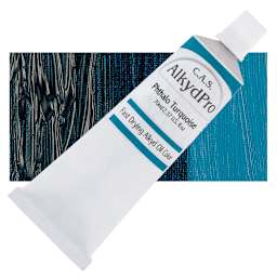 CAS AlkydPro Fast-Drying Alkyd Oil Color - Phthalo Turquoise, 70 ml tube and swatch