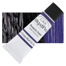 CAS AlkydPro Fast-Drying Alkyd Oil Color - Dioxazine Violet, 37 ml tube and swatch