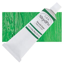 CAS AlkydPro Fast-Drying Alkyd Oil Color - Emerald Green, 70 ml tube and swatch
