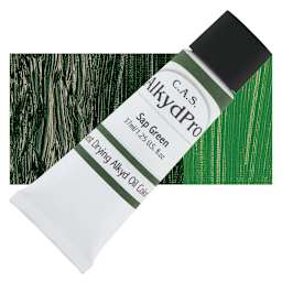 CAS AlkydPro Fast-Drying Alkyd Oil Color - Sap Green, 37 ml tube and swatch