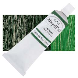 CAS AlkydPro Fast-Drying Alkyd Oil Color - Sap Green, 70 ml tube and swatch