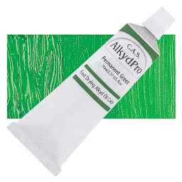 CAS AlkydPro Fast-Drying Alkyd Oil Color - Permanent Green, 70 ml tube and swatch