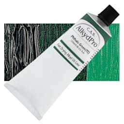 CAS AlkydPro Fast-Drying Alkyd Oil Color - Phthalo Green Yellow Shade, 120 ml tube and swatch