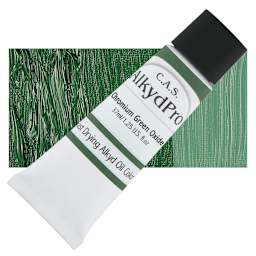 CAS AlkydPro Fast-Drying Alkyd Oil Color - Chromium Green Oxide, 37 ml tube and swatch