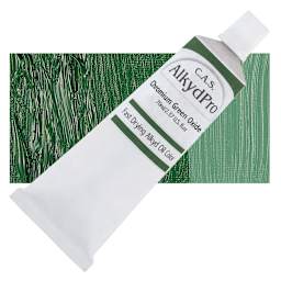 CAS AlkydPro Fast-Drying Alkyd Oil Color - Chromium Green Oxide, 70 ml tube and swatch