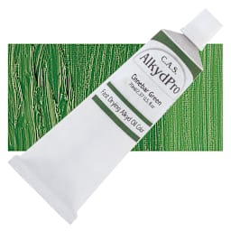 CAS AlkydPro Fast-Drying Alkyd Oil Color - Cinnebar Green, 70 ml tube and swatch