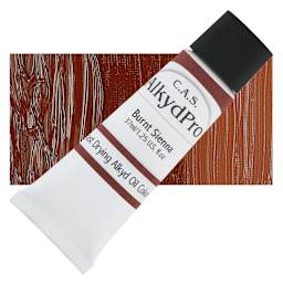 CAS AlkydPro Fast-Drying Alkyd Oil Color - Burnt Sienna, 37 ml tube and swatch