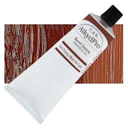 CAS AlkydPro Fast-Drying Alkyd Oil Color - Burnt Sienna, 120 ml tube and swatch