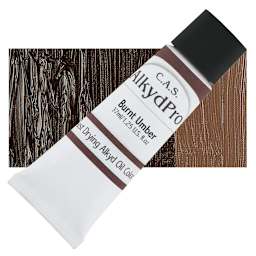 CAS AlkydPro Fast-Drying Alkyd Oil Color - Burnt Umber, 37 ml tube and swatch