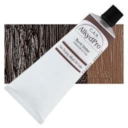 CAS AlkydPro Fast-Drying Alkyd Oil Color - Burnt Umber, 120 ml tube and swatch