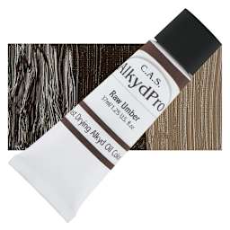CAS AlkydPro Fast-Drying Alkyd Oil Color - Raw Umber, 37 ml tube and swatch