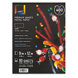UArt Sanded Pastel Paper Pad - 400 Grit, 9" x 12", 10 Sheets, Dark