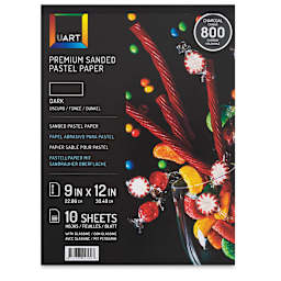 UArt Sanded Pastel Paper Pad - 800 Grit, 9" x 12", 10 Sheets, Dark